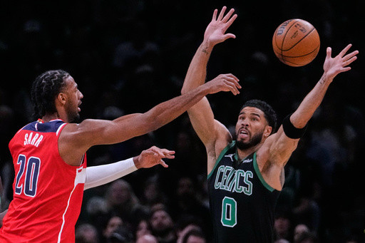 Tatum scores 20 points in 32 minutes, Celtics hand Wizards 11th straight loss 111-100