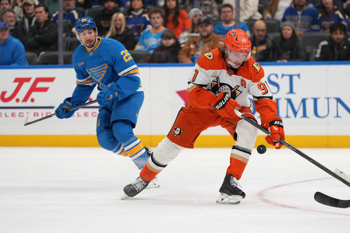 McTavish, Mintyukov score early to help Ducks beat Blues 4-1