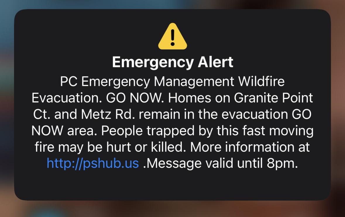 Wildfire Evacuation: Homes Near Rockerville