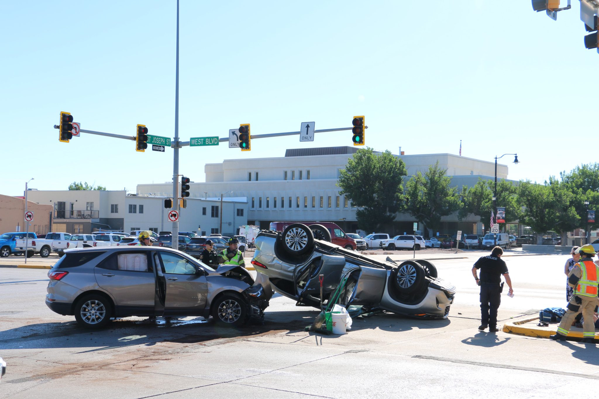 Monday Morning Rollover Accident in Downtown Rapid City