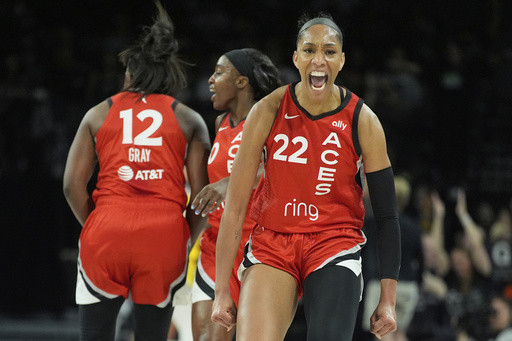 A’ja Wilson scores 24 as Aces beat cold-shooting Caitlin Clark and Fever 89-81 to end 3-game skid