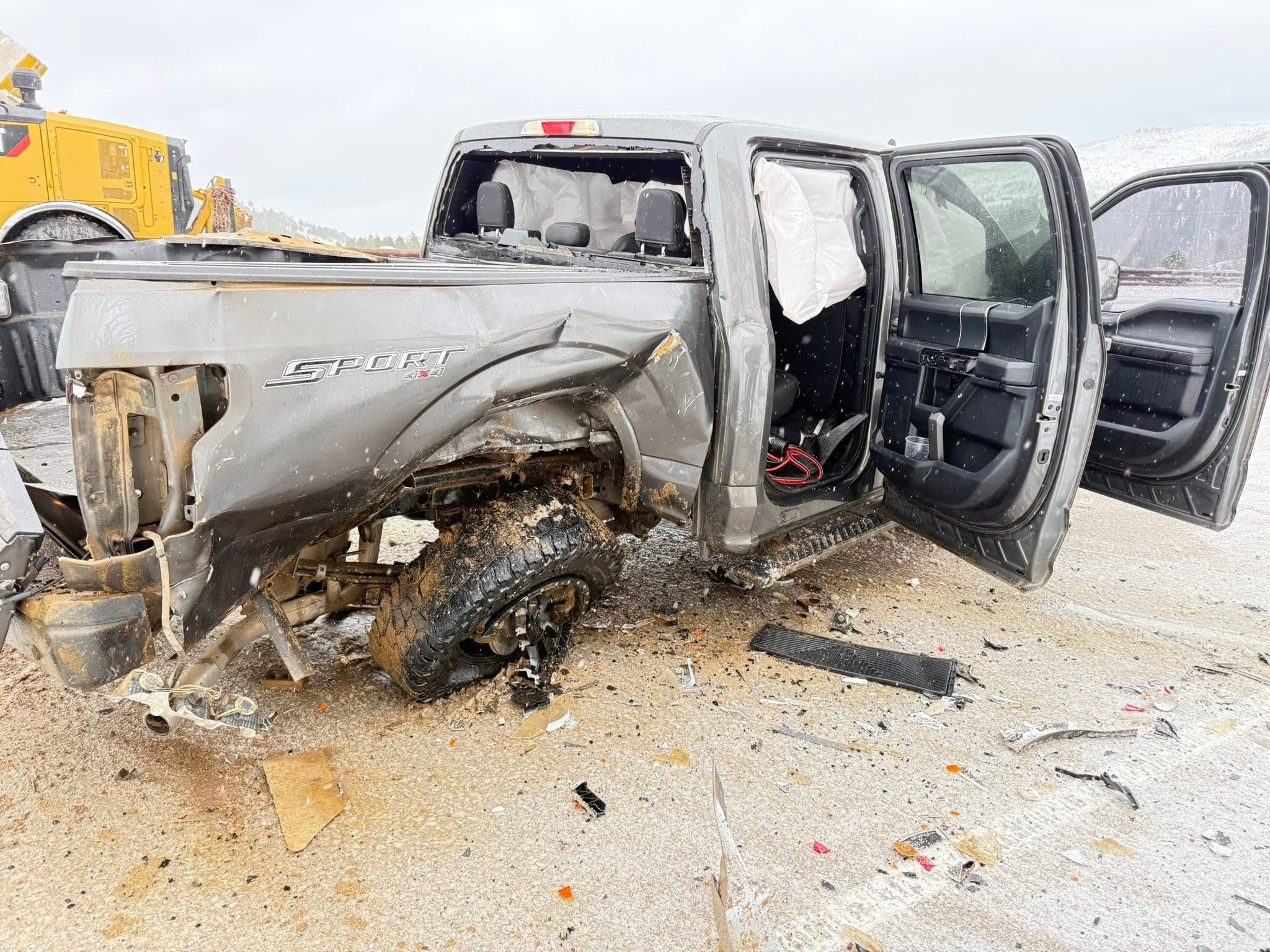 Road grader involved in multi-vehicle accident on Highway 85 near Deadwood