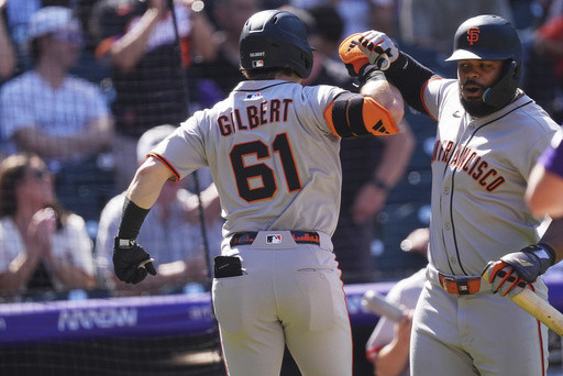 Drew Gilbert homers and gets 4 hits as Giants top Rockies 8-2