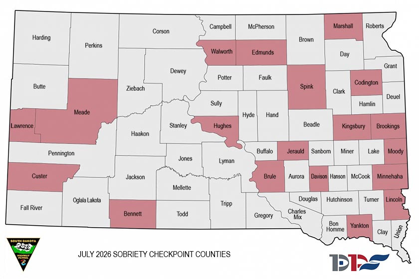 State Officials Schedule July Sobriety Checkpoints Across South Dakota; None in Pennington