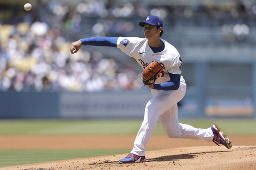Shohei Ohtani pitches sharp first inning for Dodgers before driving in 5 runs at the plate