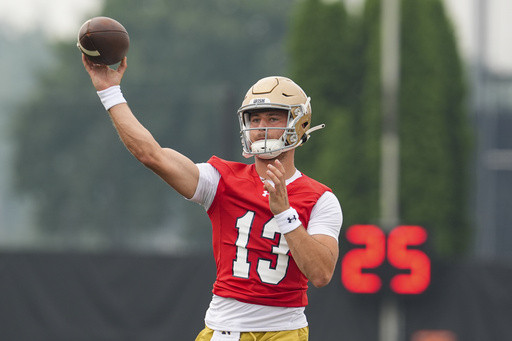 CJ Carr hopes to add to family’s football legacy after winning starting QB job at No. 6 Notre Dame