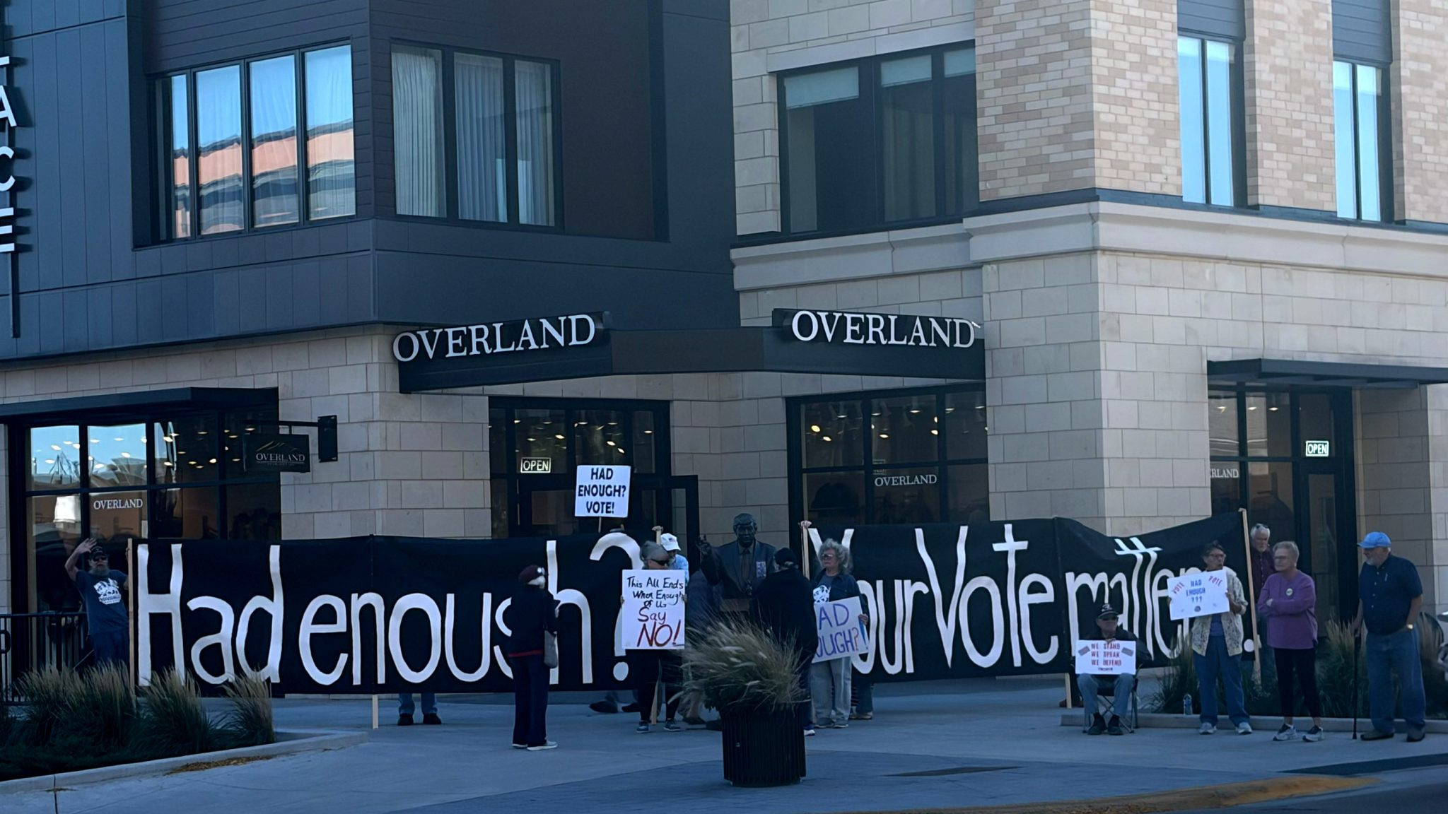 Indivisible Rapid City Holds Protest at Trump Statue