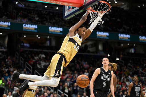 Champagnie scores season-high 20 points to lead the Wizards to a 119-99 win over the Nets