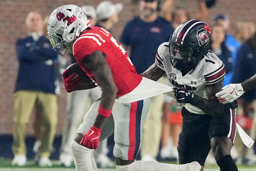 Ole Miss defense shines with 6 sacks, 2 interceptions in 30-14 win over South Carolina