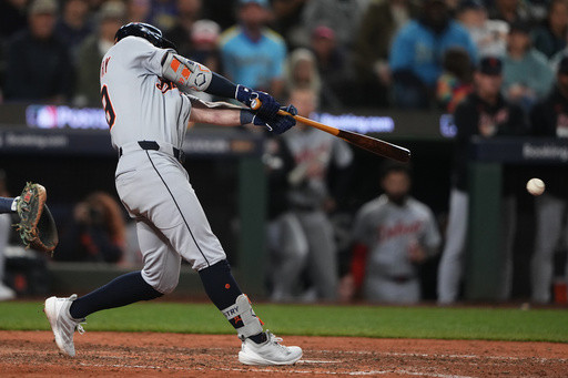 McKinstry lifts Tigers over Mariners 3-2 in 11 innings in ALDS opener
