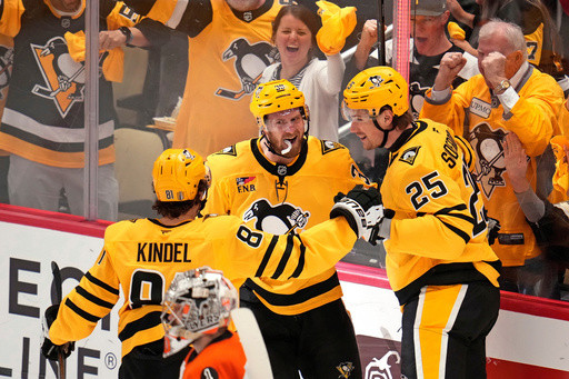 Penguins fend off elimination again with a 3-2 Game 5 win over Flyers to send series back to Philly