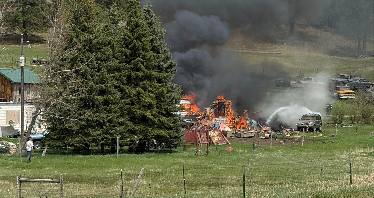 Custer area fire crews battling structure fire Tuesday afternoon