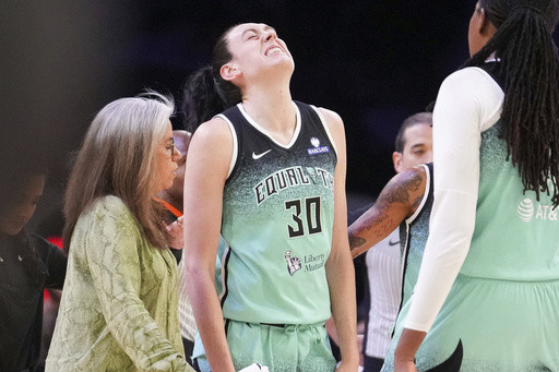 Liberty’s Breanna Stewart questionable for Game 2 after injuring left knee in playoff opener